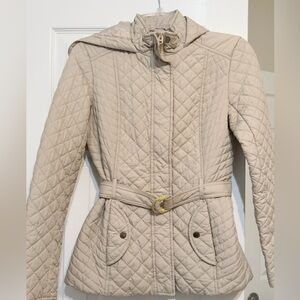 Tommy Hilfiger Cream Quilted Puffer Jacket